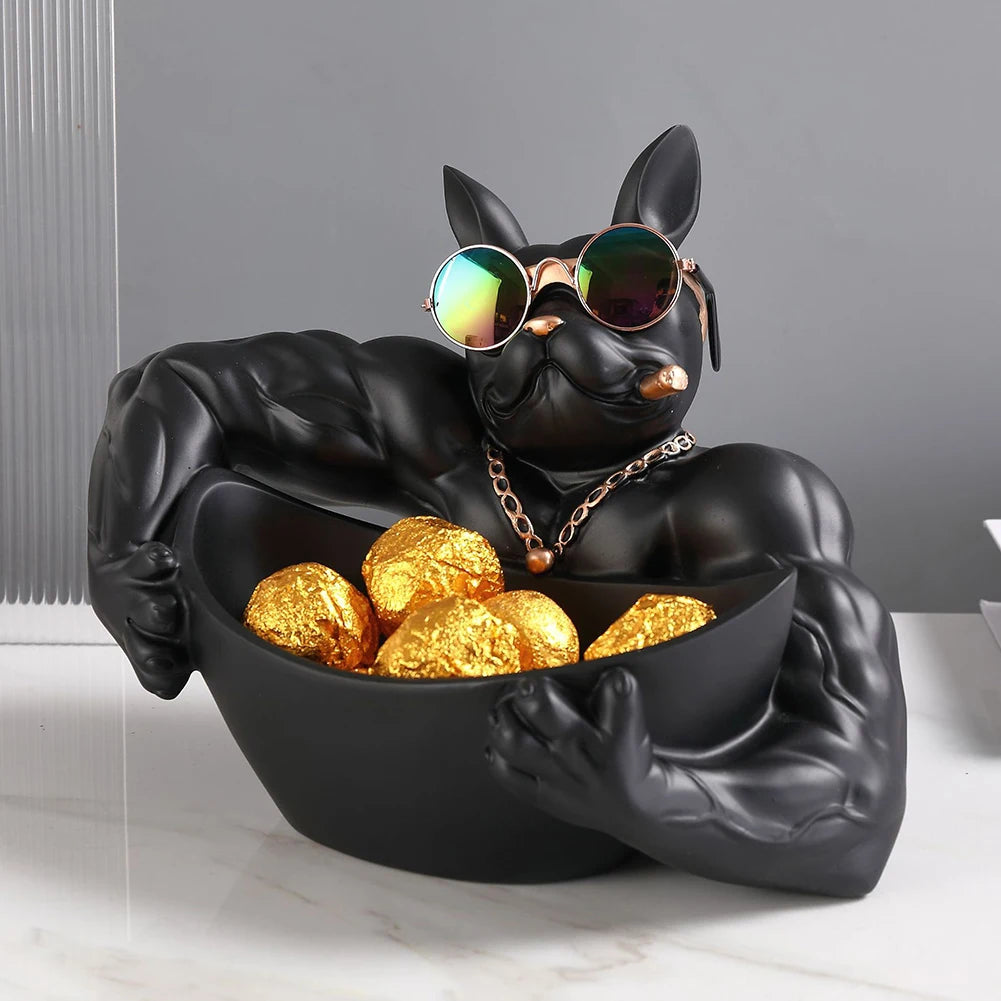Coole Bulldoggen- Skulptur - Dekofigur für Tierfreunde