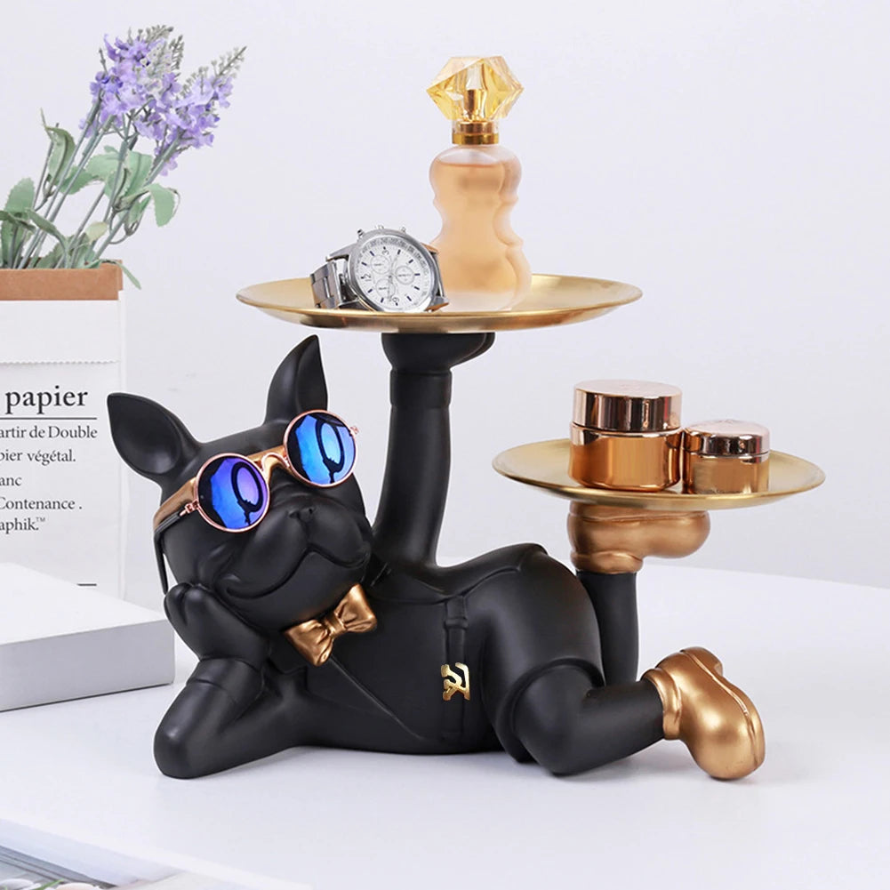 Coole Bulldoggen- Skulptur - Dekofigur für Tierfreunde