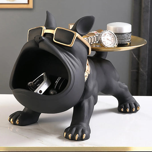 Coole Bulldoggen- Skulptur - Dekofigur für Tierfreunde