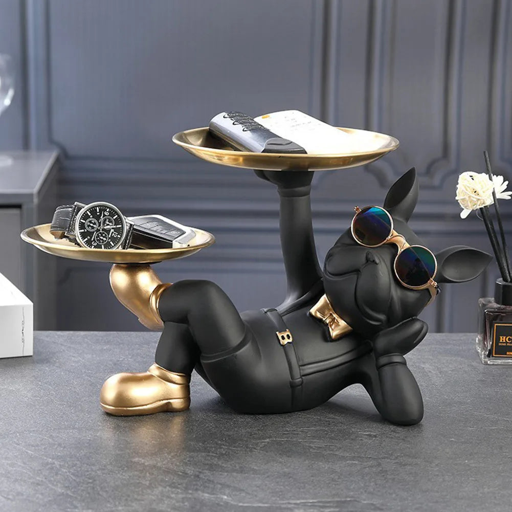 Coole Bulldoggen- Skulptur - Dekofigur für Tierfreunde