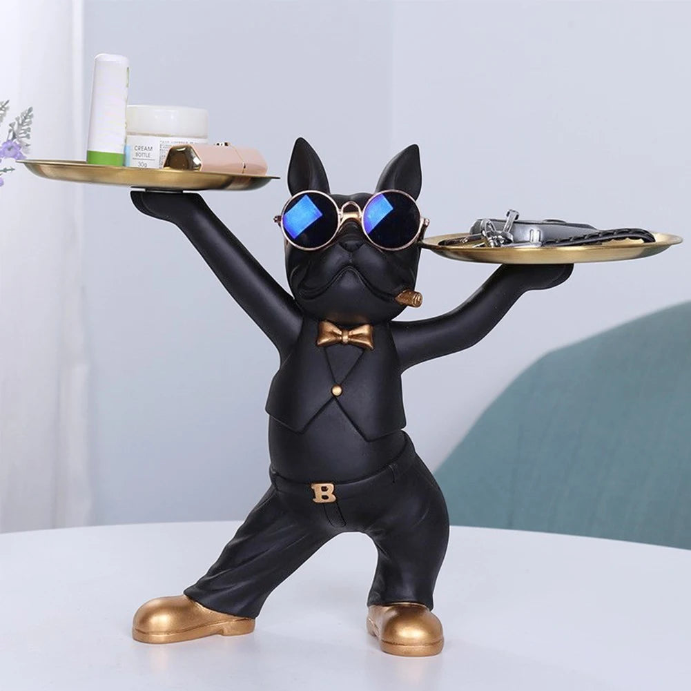 Coole Bulldoggen- Skulptur - Dekofigur für Tierfreunde
