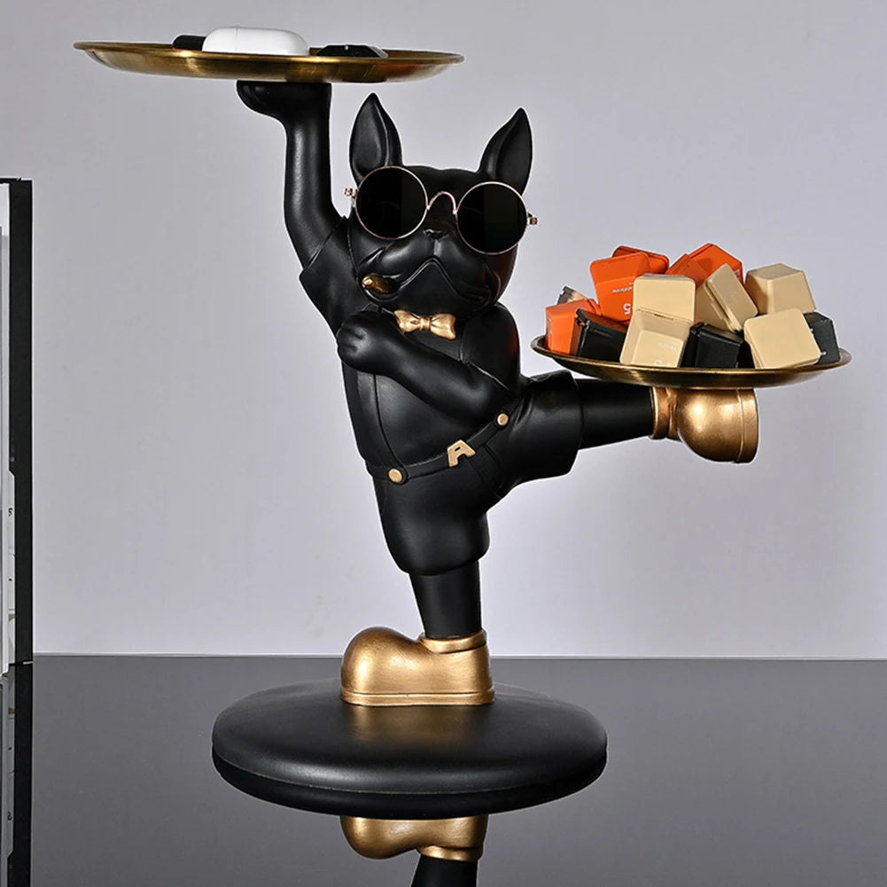 Coole Bulldoggen- Skulptur - Dekofigur für Tierfreunde